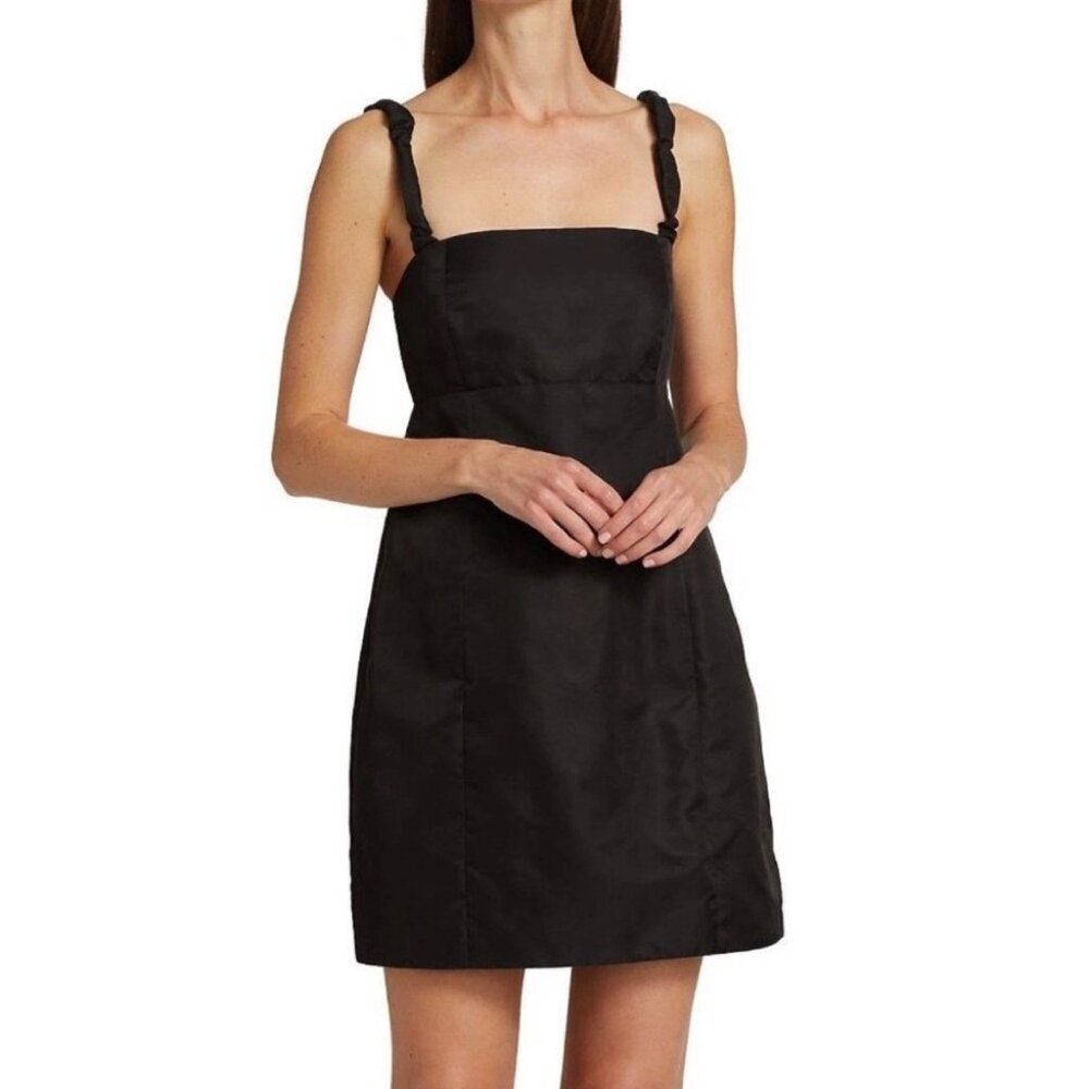 GANNI Nylon Mini Dress Ruched Straps Size 38